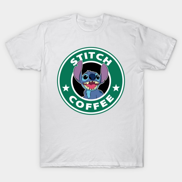 Stitch Coffee T-Shirt by TeeGrayWolf